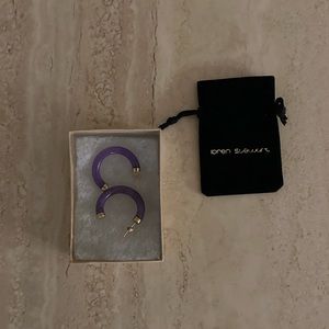 Loren Stewart lavender jade hoop earrings 💜